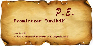 Promintzer Euniké névjegykártya